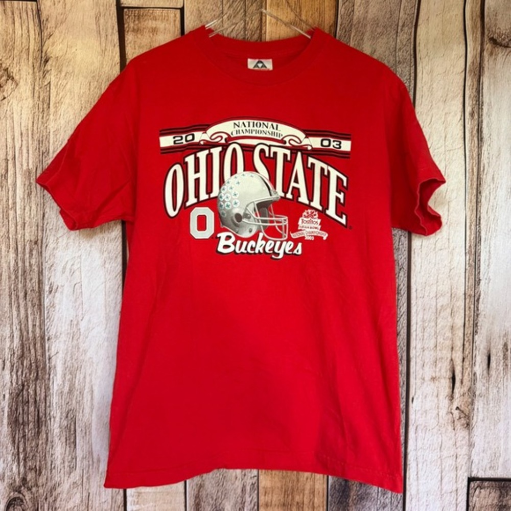 Vintage 2003 Ohio State Buckeyes National Championship Tee Shirt‎ Red Large